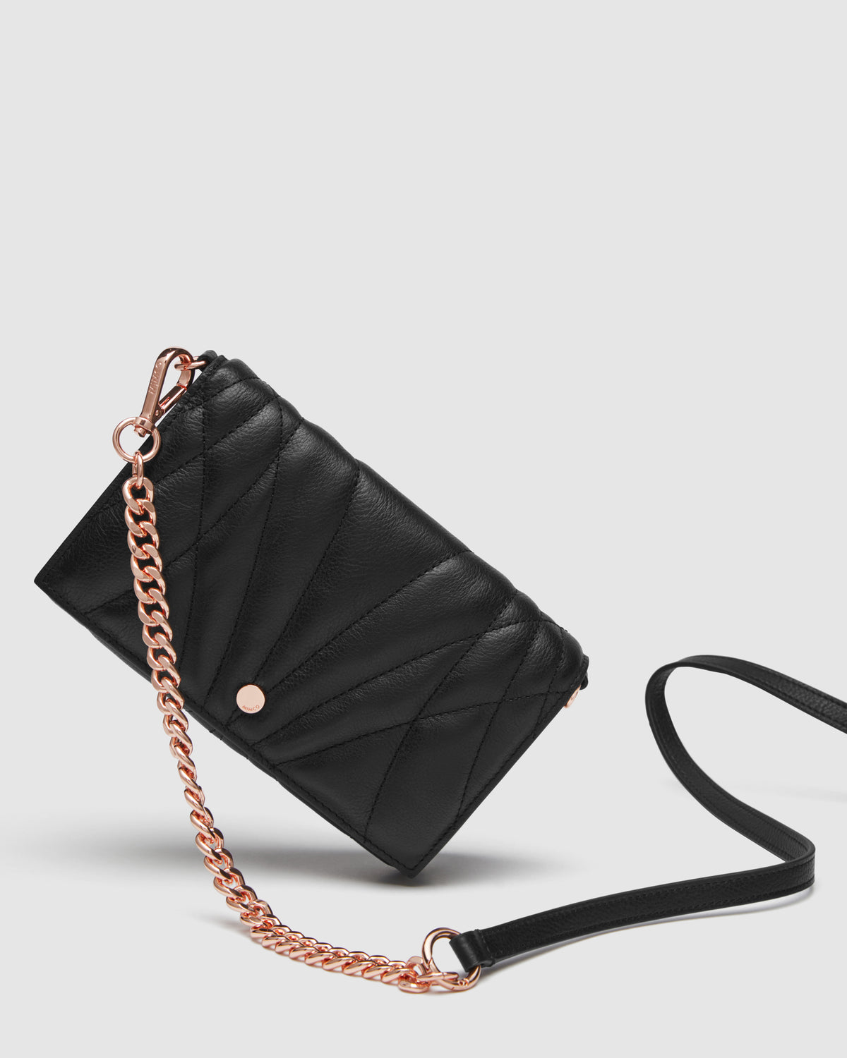 Stitch Wallet Crossbody Bag - Black Rose Gold