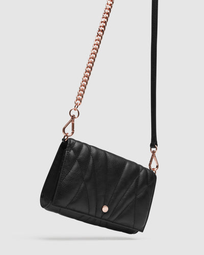 Stitch Wallet Crossbody Bag - Black Rose Gold