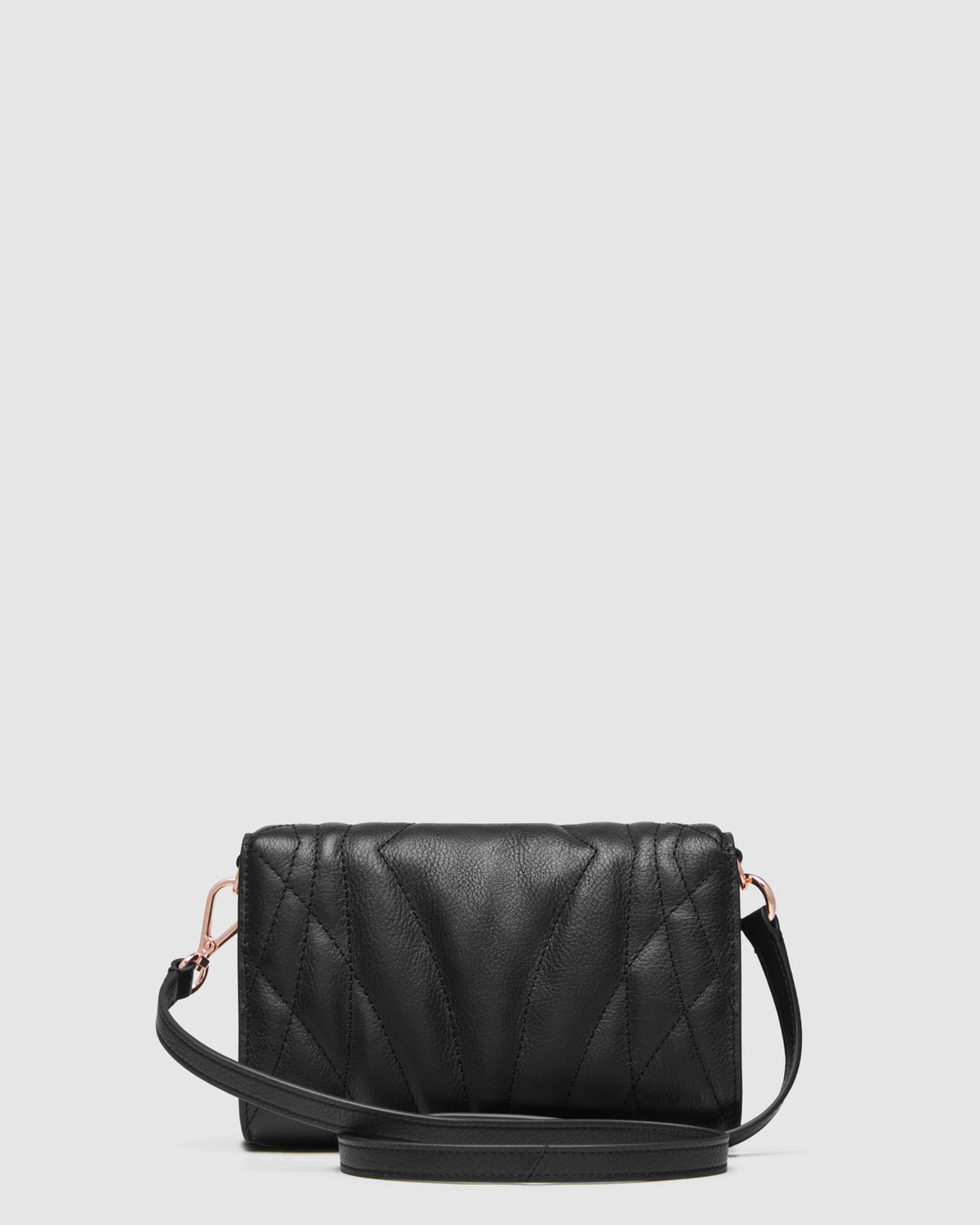Stitch Wallet Crossbody Bag - Black Rose Gold