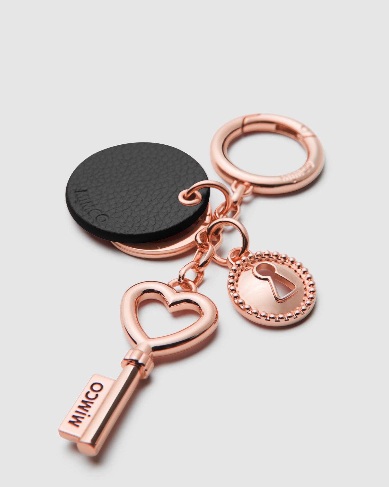 Key To Mim Heart Keyring - Black Rose Gold