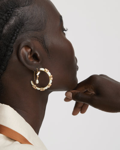 Fascinate Hook Earrings - Alabaster