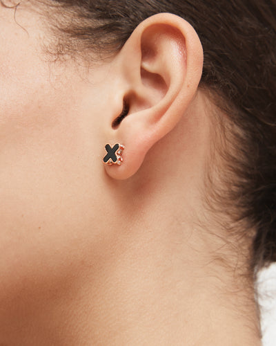Dreamer Stud Earrings - Black Rose Gold