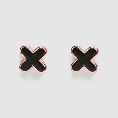 Dreamer Stud Earrings - Black Rose Gold
