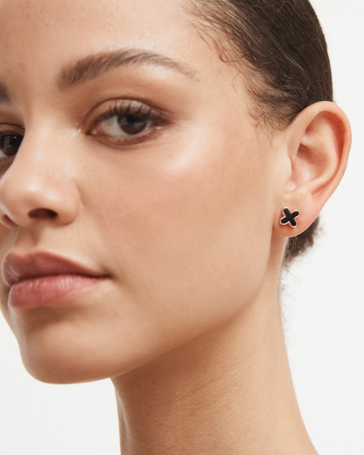 Dreamer Stud Earrings - Black Rose Gold