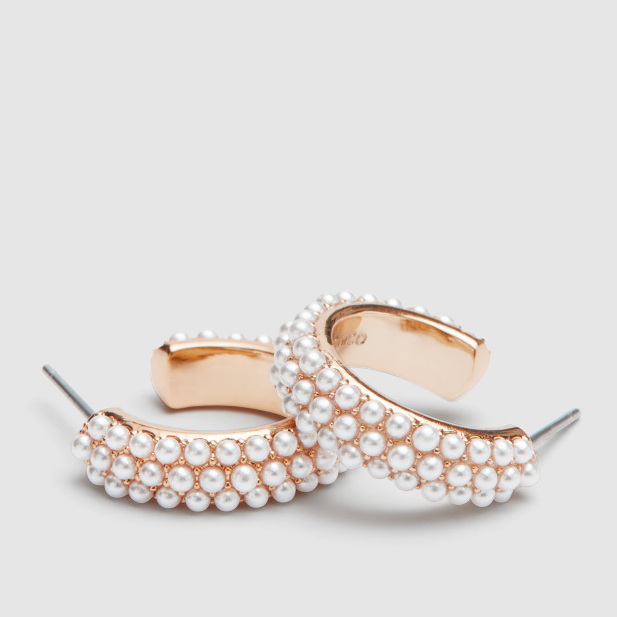 Enchant Pearl Hoop Earrings - Rose Gold