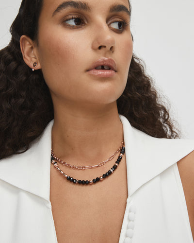Ecliptic Beaded Necklace - Black
