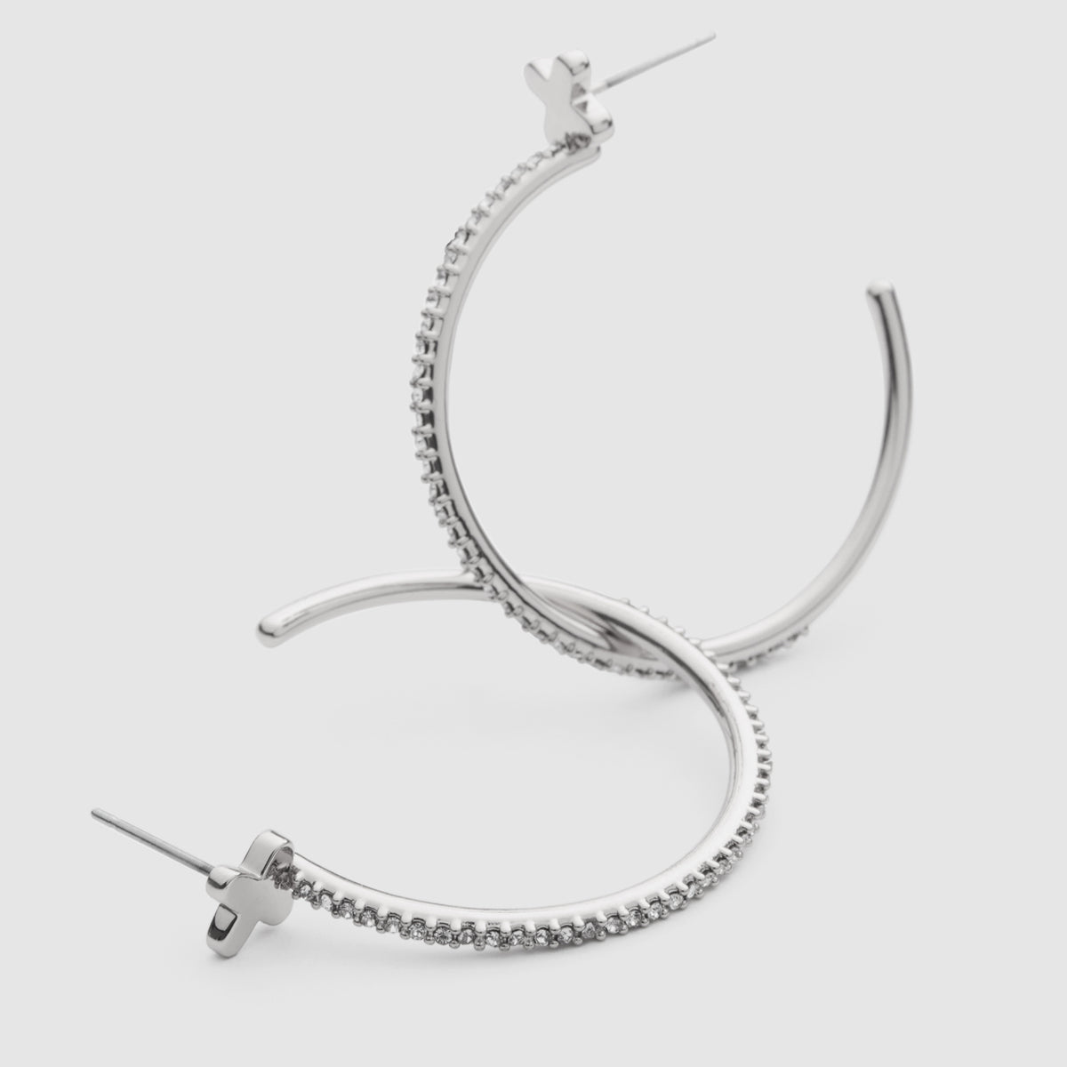 Reflection Hoop Earrings - Silver