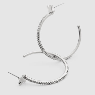 Reflection Hoop Earrings - Silver
