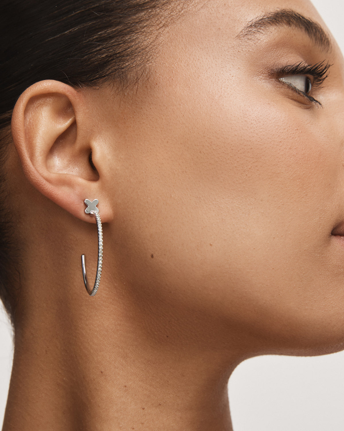 Reflection Hoop Earrings - Silver