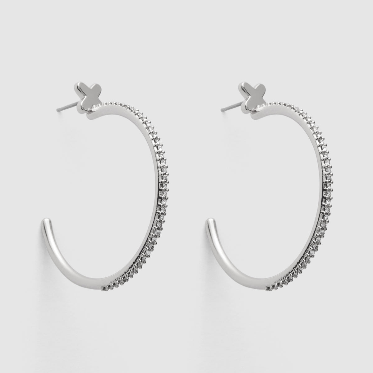 Reflection Hoop Earrings - Silver