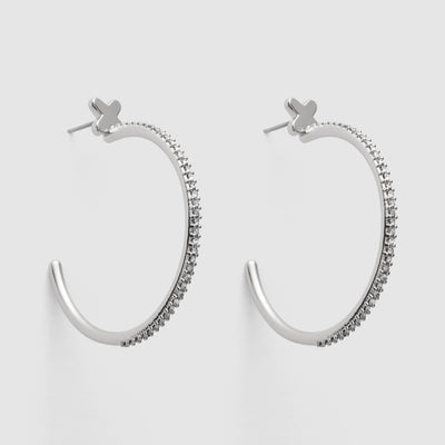 Reflection Hoop Earrings - Silver