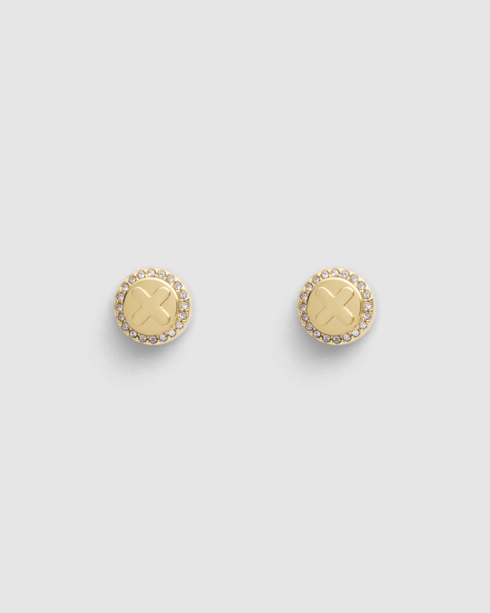 Figment Crystal Stud Earrings - Gold