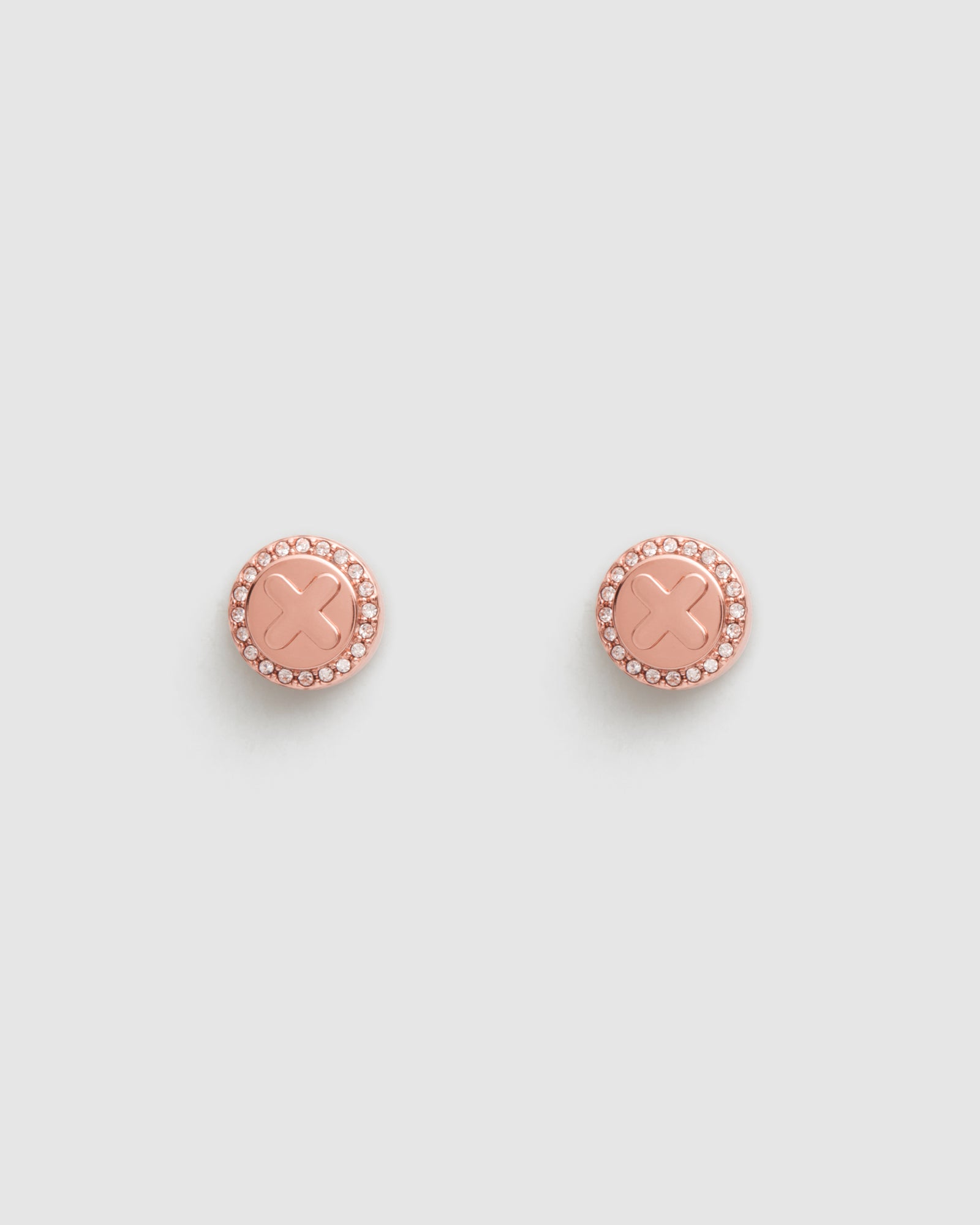 Figment Crystal Stud Earrings - Rose Gold