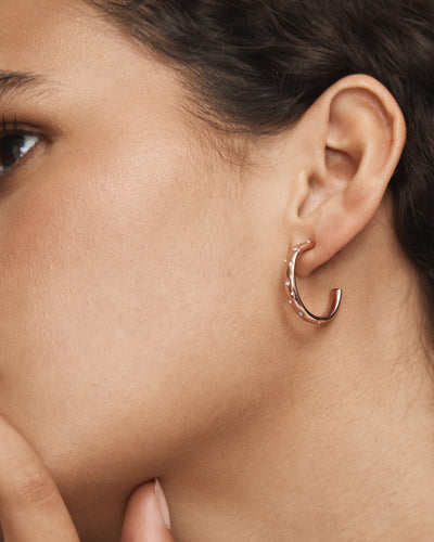 Stargazing Hoop Earrings - Rose Gold