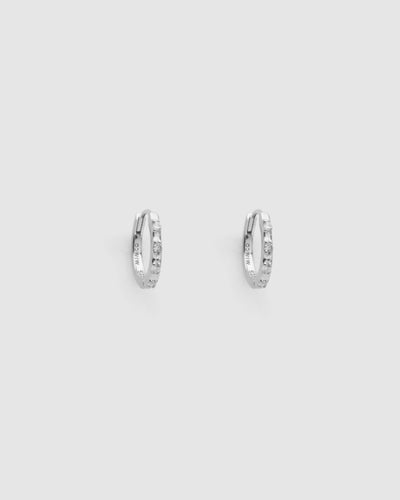 Vela Sterling SIlver Huggie Earrings - Silver