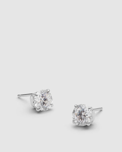 Dia-Mim 1 Carat Stud Earrings - Silver