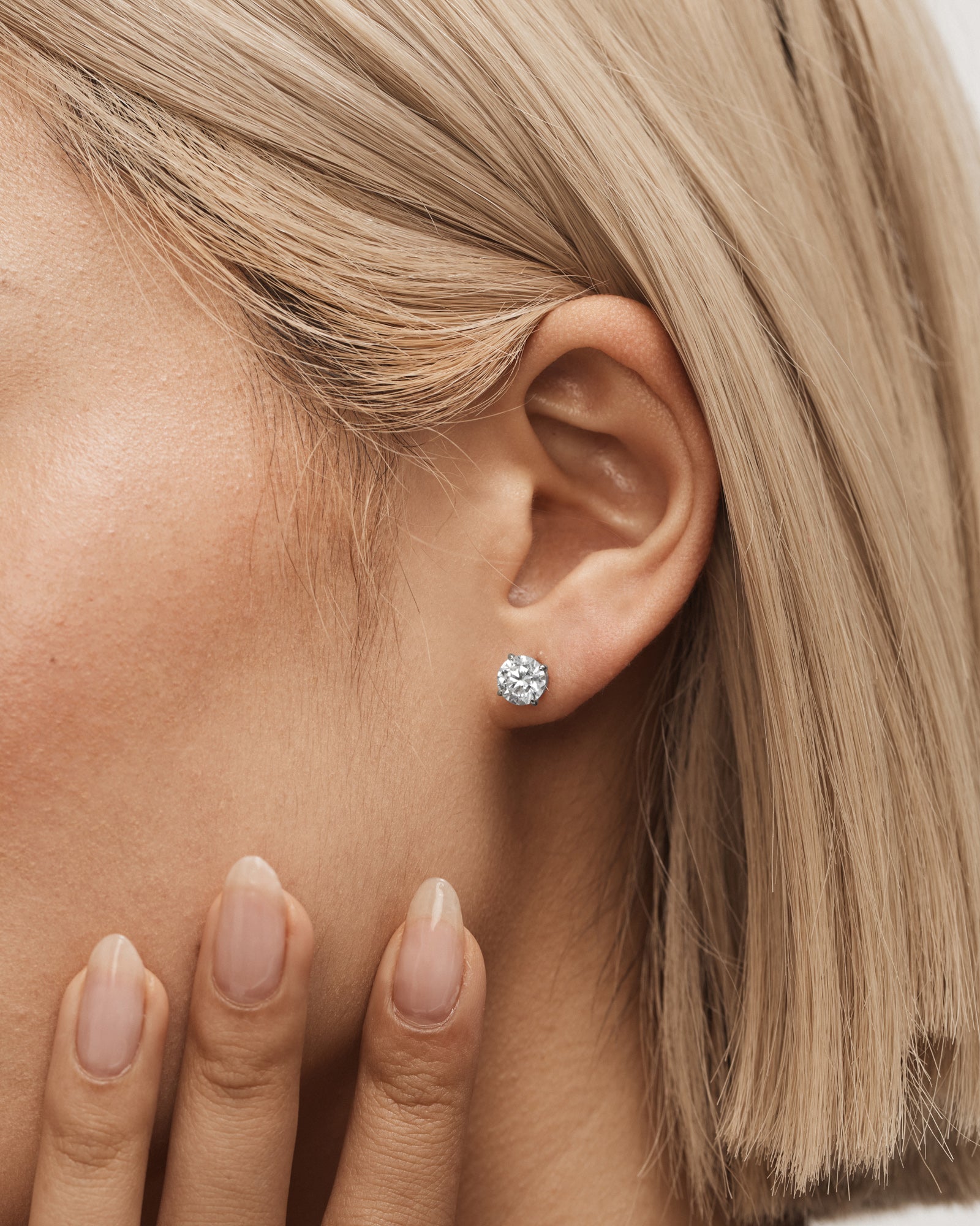 Dia-Mim 1 Carat Stud Earrings - Silver
