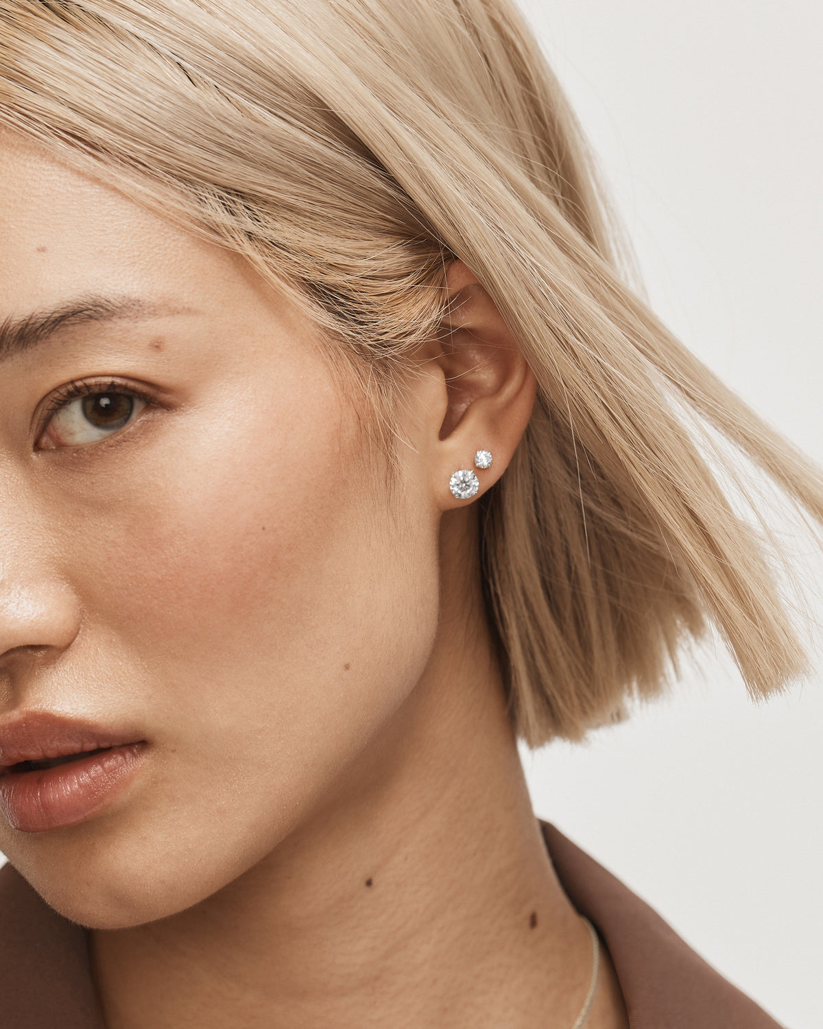 Dia-Mim 1 Carat Stud Earrings - Silver