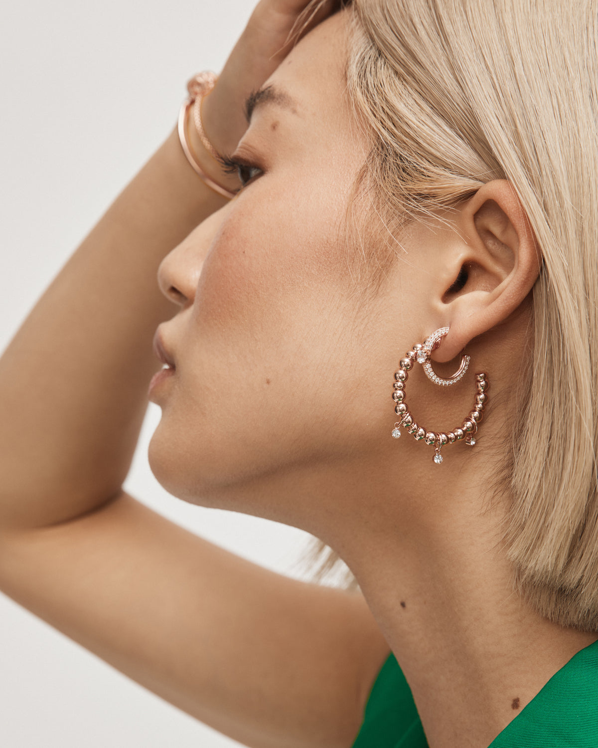 Curiosity Hoop Earrings - Rose Gold