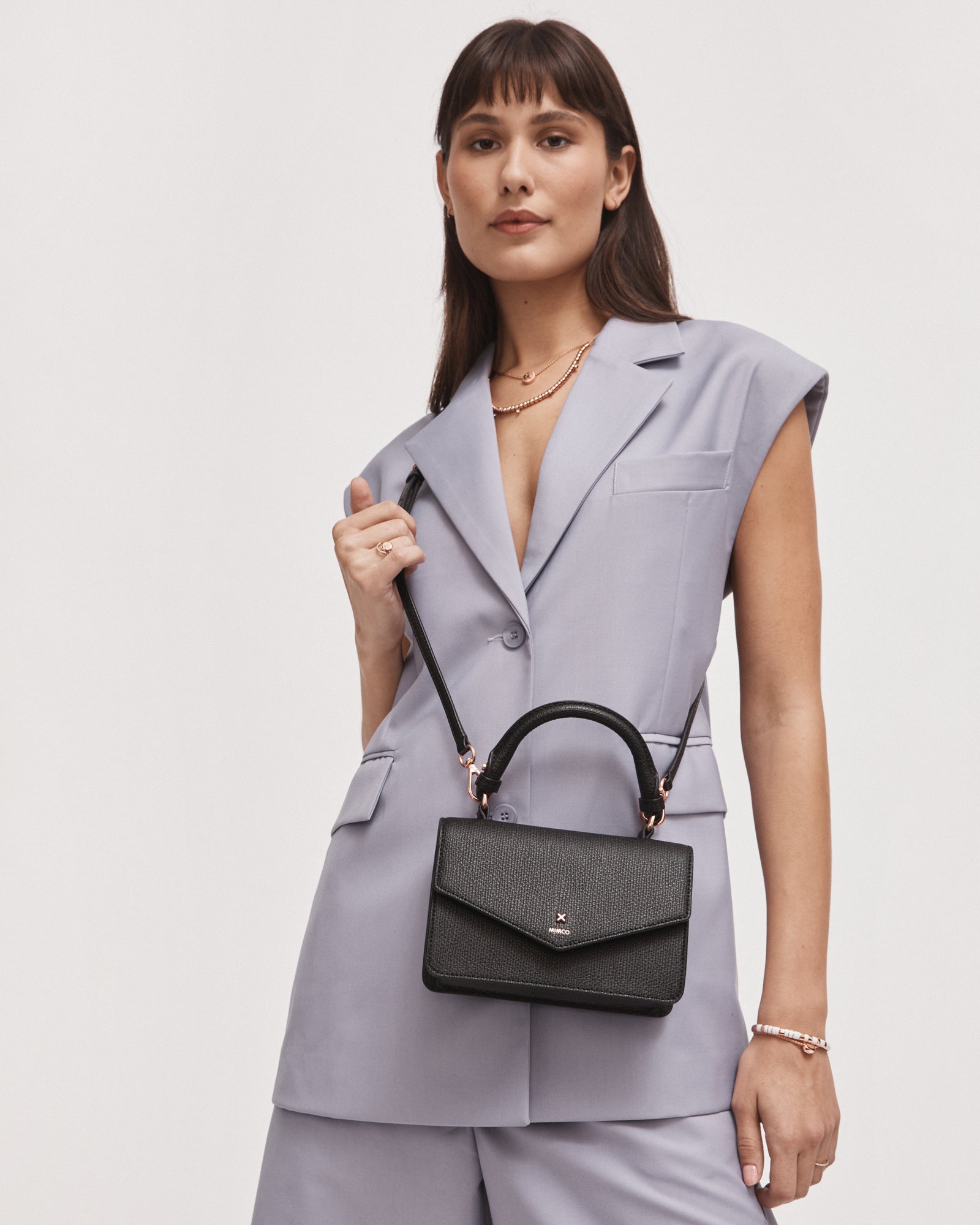 D-Vine Grab Crossbody Bag - Black Rose Gold