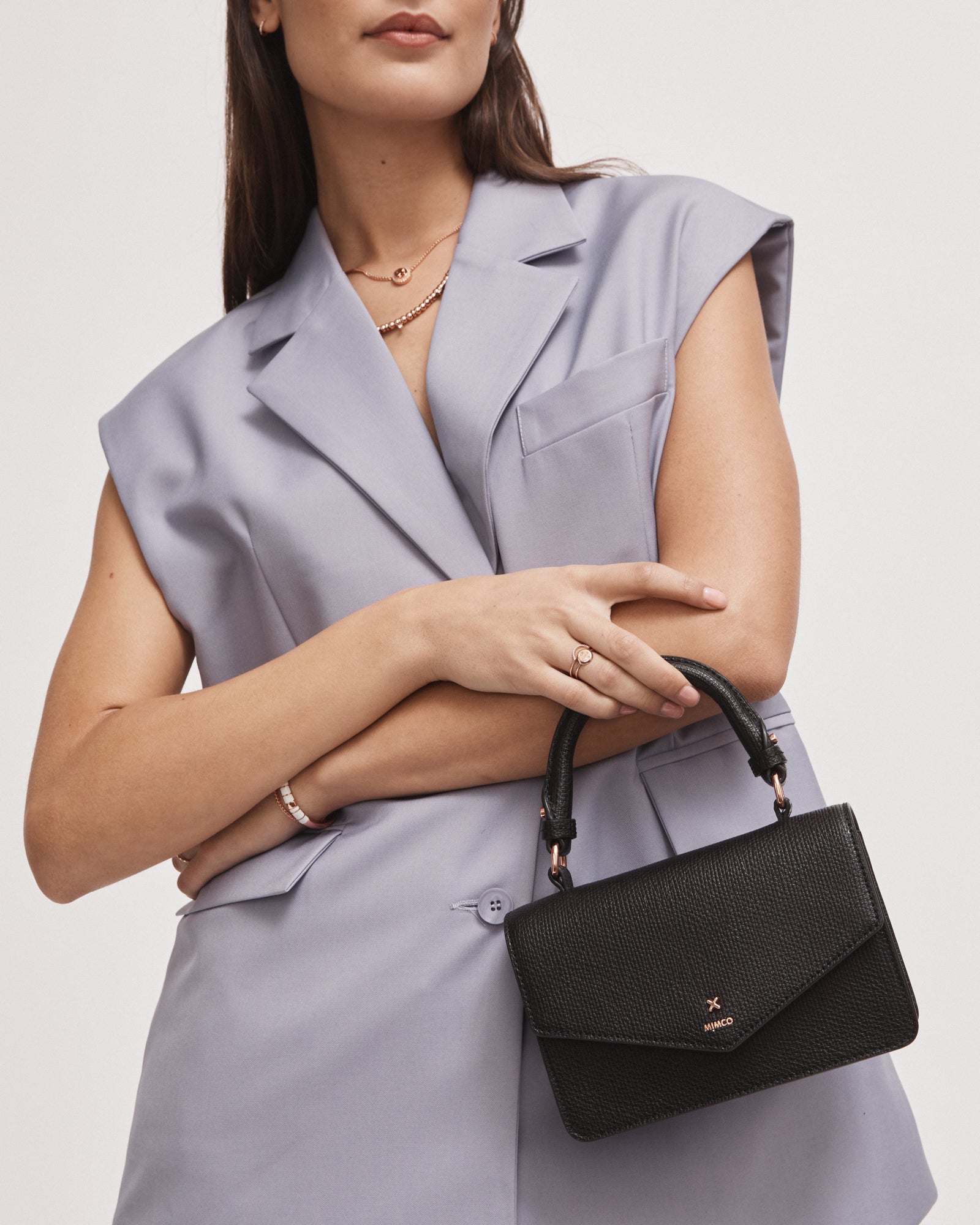 D-Vine Grab Crossbody Bag - Black Rose Gold
