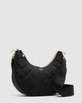 Classico Crescent Vegan Crossbody Bag - Black Light Gold