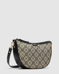 Mim-Gram Crescent Crossbody Bag - Black Light Gold