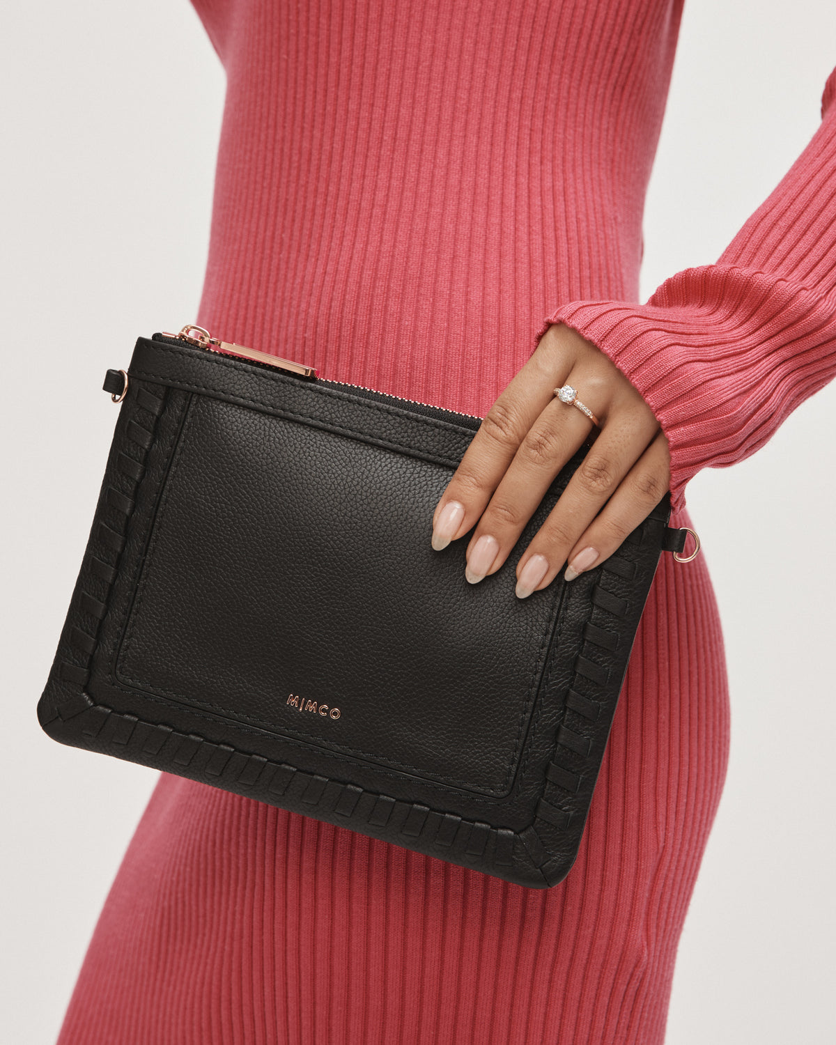 Piazza Medium Crossbody Pouch - Black Rose Gold