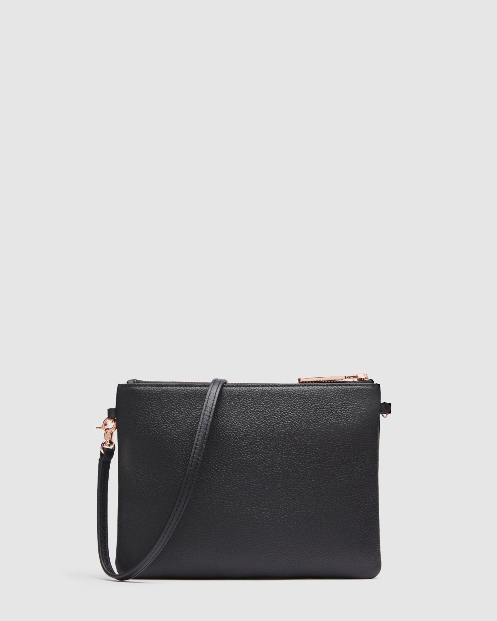 Piazza Medium Crossbody Pouch - Black Rose Gold