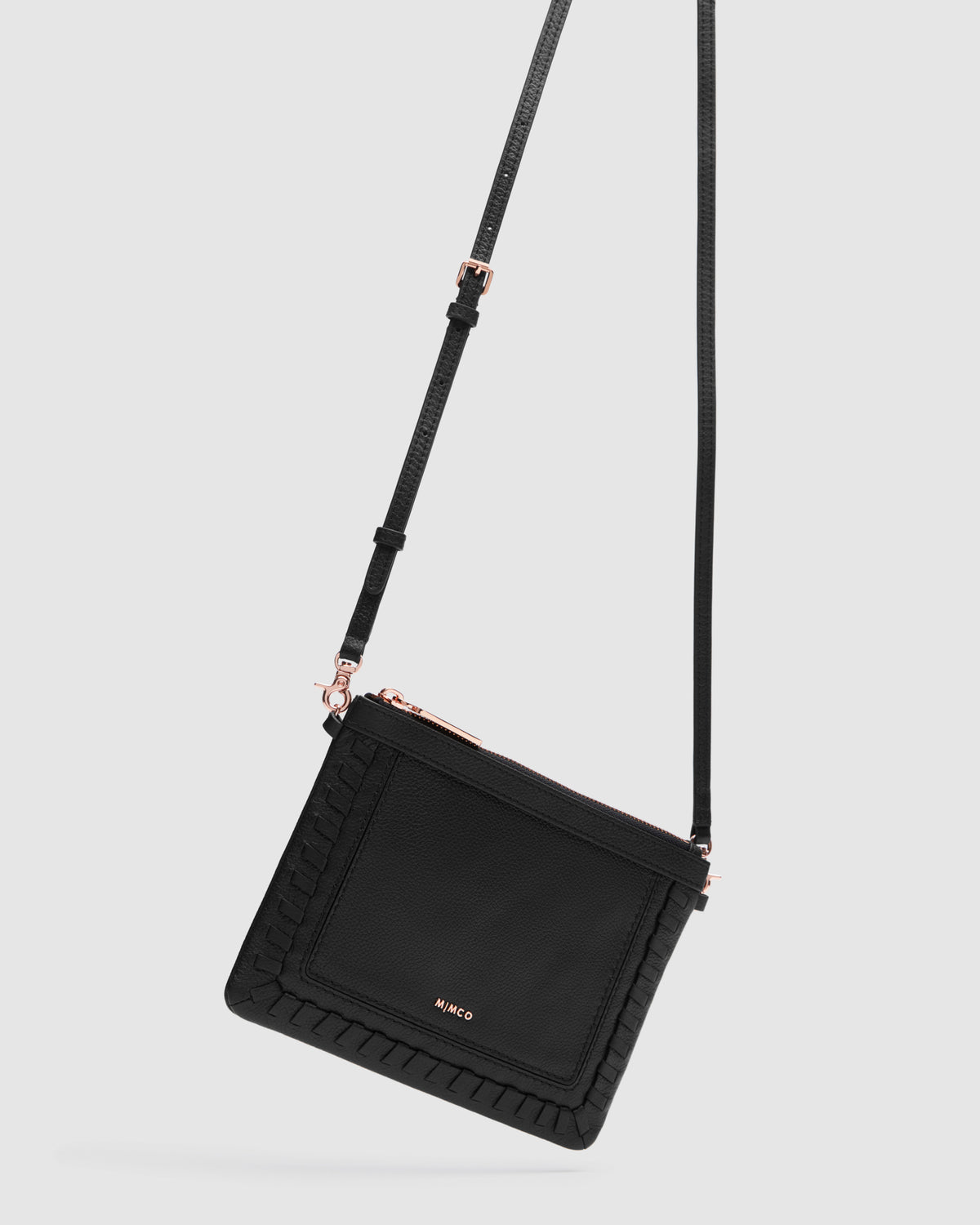 Piazza Medium Crossbody Pouch - Black Rose Gold