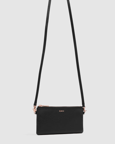 Classico Small Crossbody Pouch - Black Rose Gold