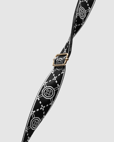 Mim-Gram Webbing Bag Strap - Black Light Gold