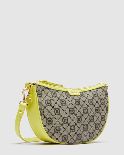 Mim-Gram Crescent Crossbody Bag - Acid Lime