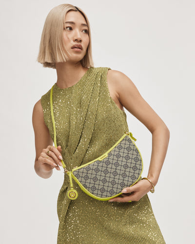 Mim-Gram Crescent Crossbody Bag - Acid Lime