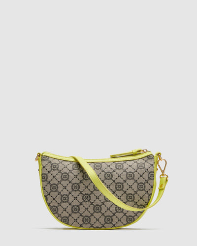 Mim-Gram Crescent Crossbody Bag - Acid Lime