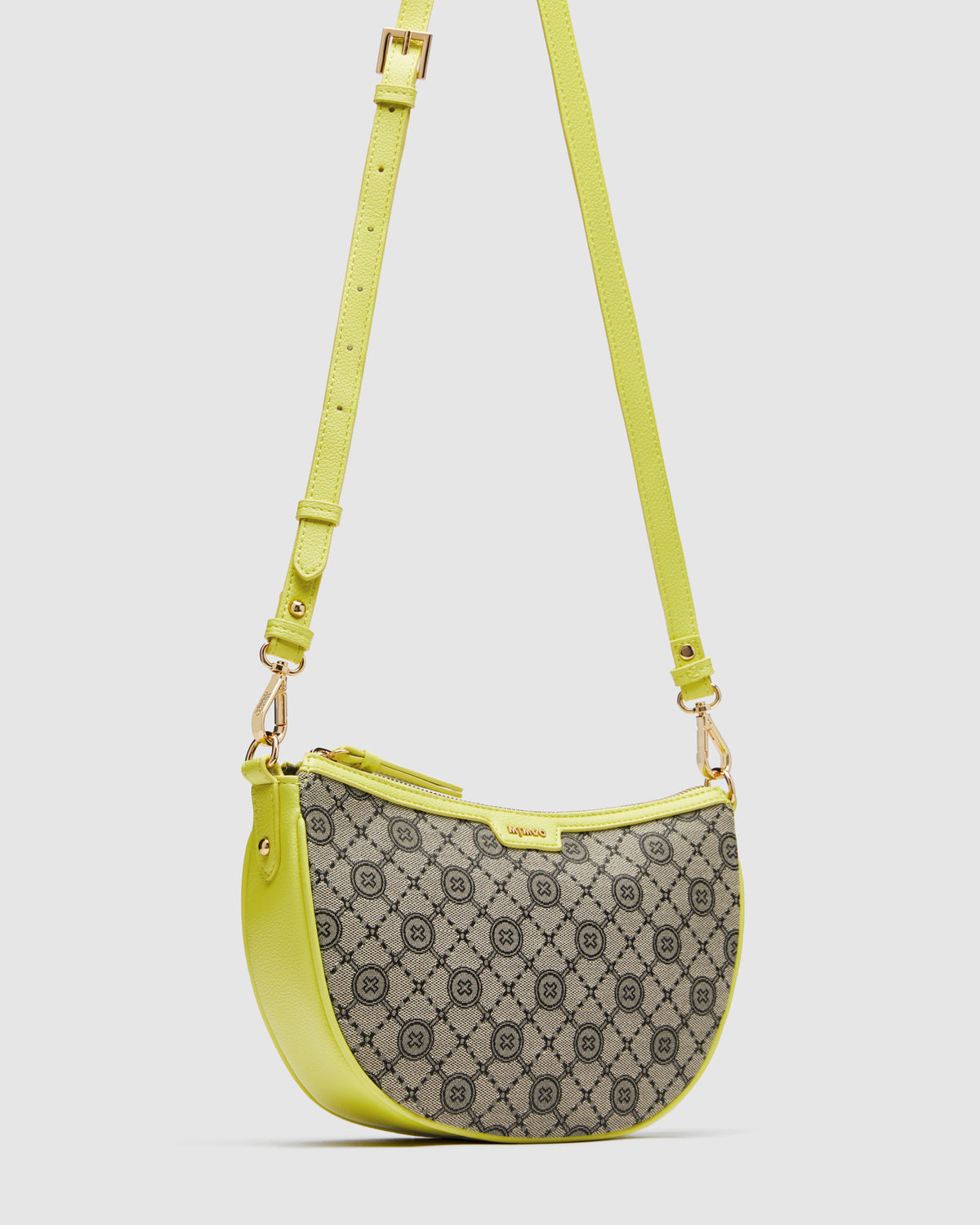 Mim-Gram Crescent Crossbody Bag - Acid Lime