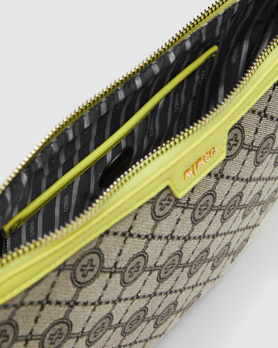 Mim-Gram Crescent Crossbody Bag - Acid Lime