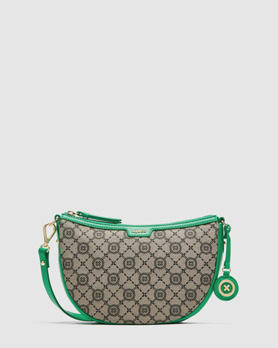 Mim-Gram Crescent Crossbody Bag - Field Green