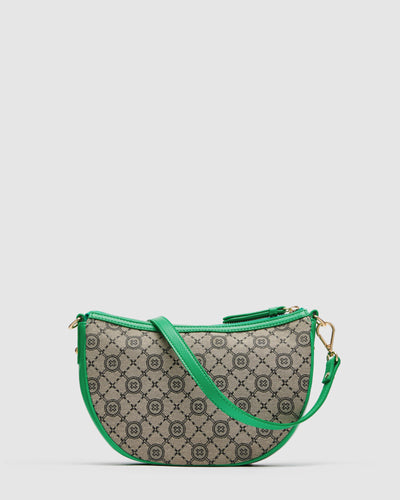 Mim-Gram Crescent Crossbody Bag - Field Green