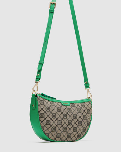 Mim-Gram Crescent Crossbody Bag - Field Green