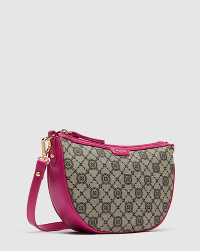 Mim-Gram Crescent Crossbody Bag - Dahlia Pink