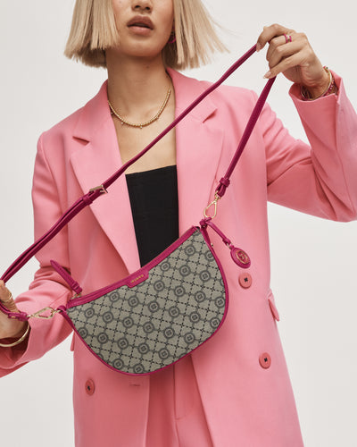 Mim-Gram Crescent Crossbody Bag - Dahlia Pink