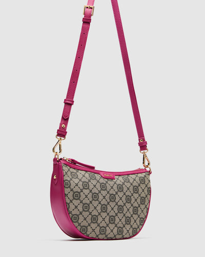Mim-Gram Crescent Crossbody Bag - Dahlia Pink