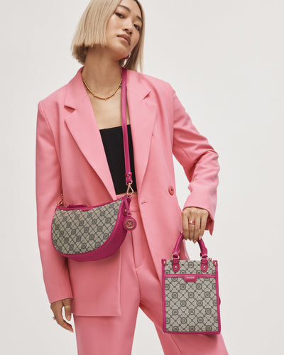 Mim-Gram Crescent Crossbody Bag - Dahlia Pink