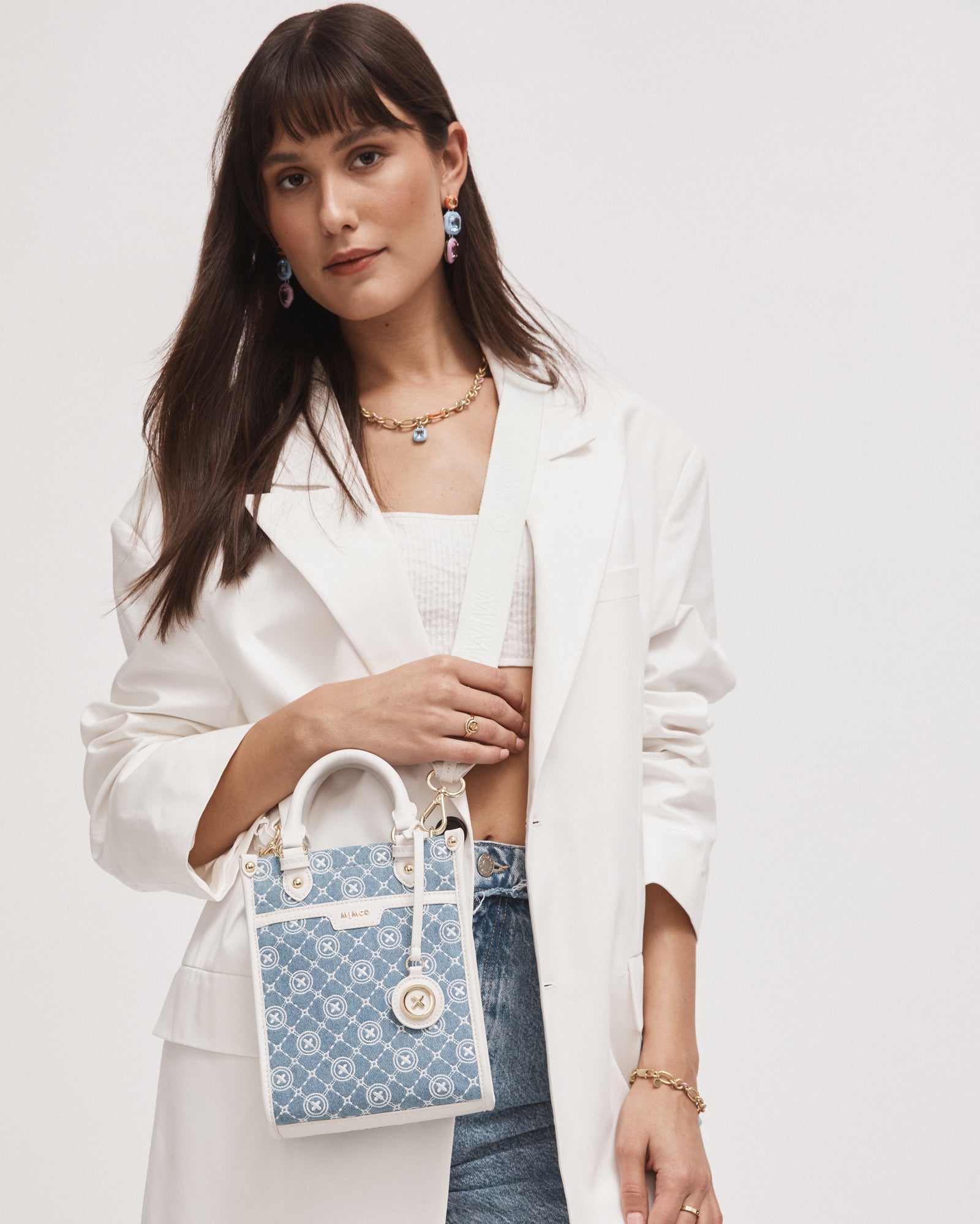 Mim-Gram Mini Tote Bag - Washed Denim
