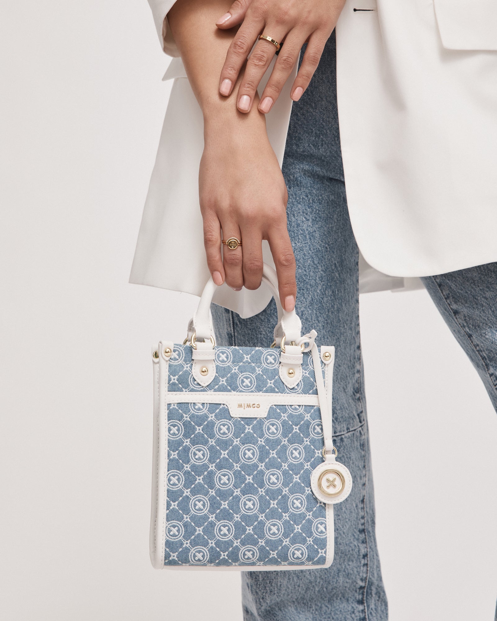 Mim-Gram Mini Tote Bag - Washed Denim