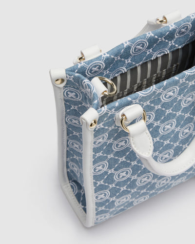 Mim-Gram Mini Tote Bag - Washed Denim
