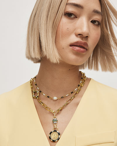 Roulette Necklace - Black White