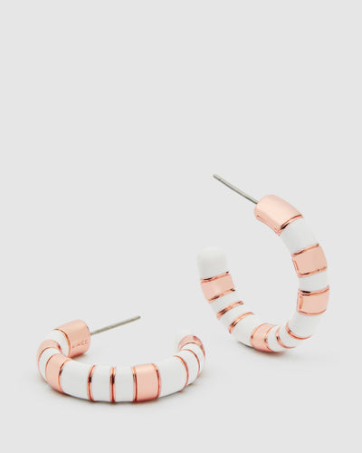 Piazza Hoop Earrings - White