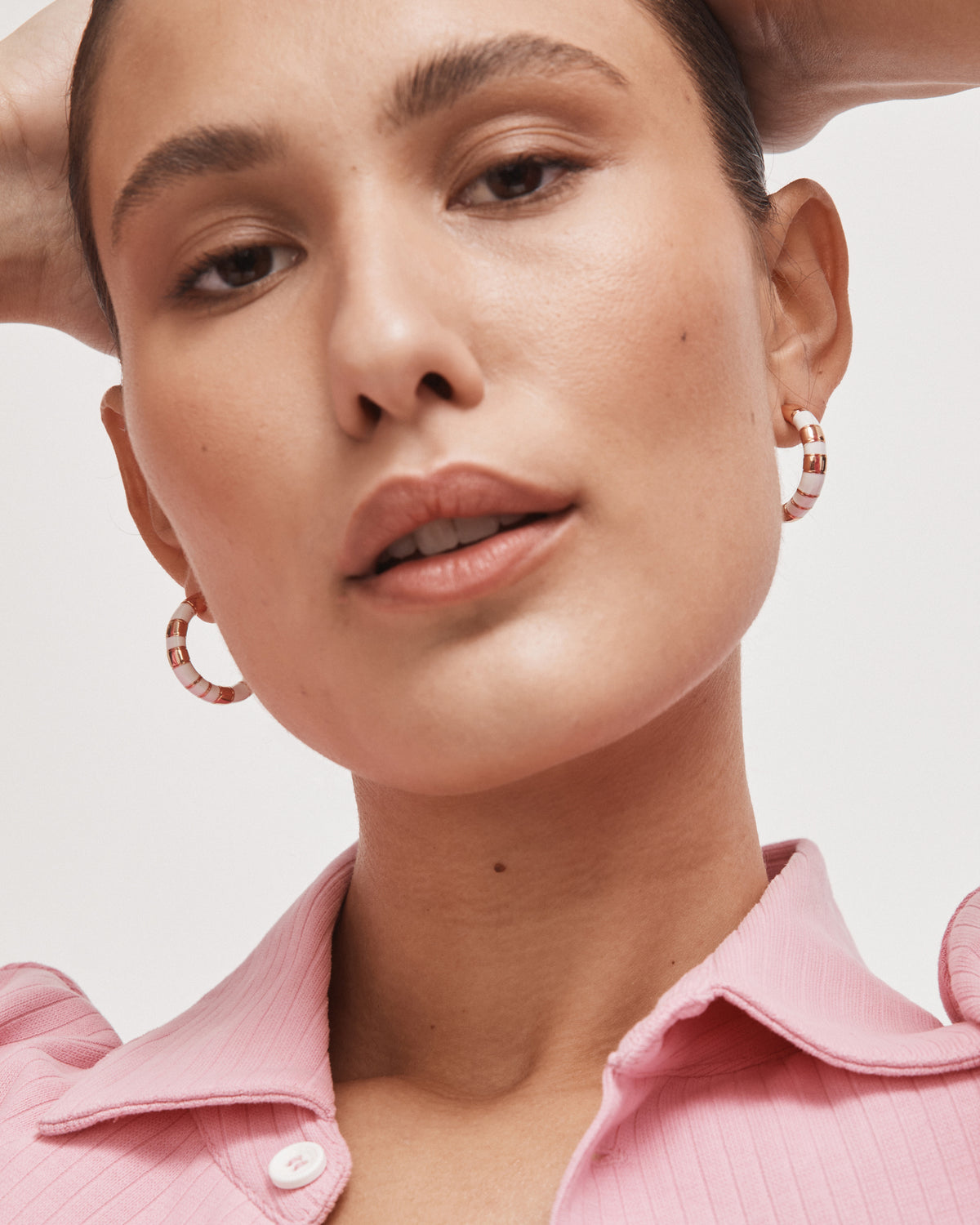 Piazza Hoop Earrings - White